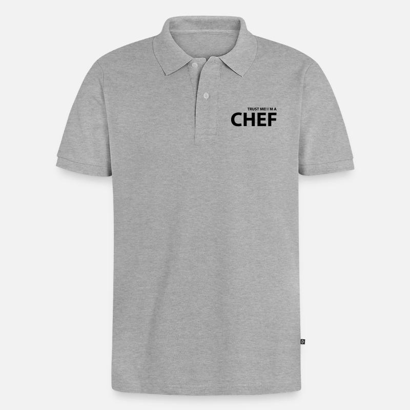 chef - Männer Premium Bio Polo Shirt - Grau meliert