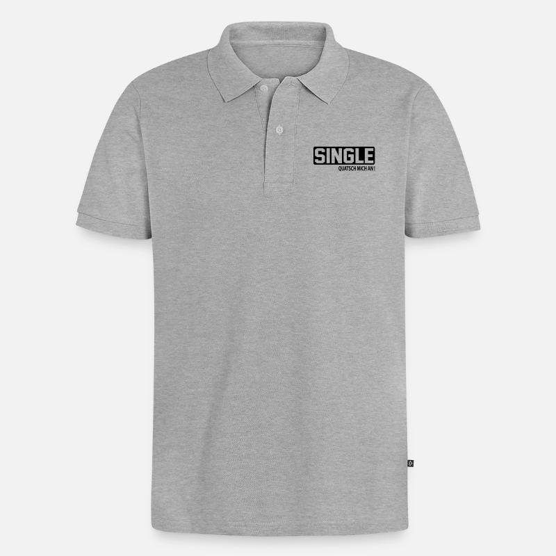 quatsch_single - Männer Premium Bio Polo Shirt - Grau meliert