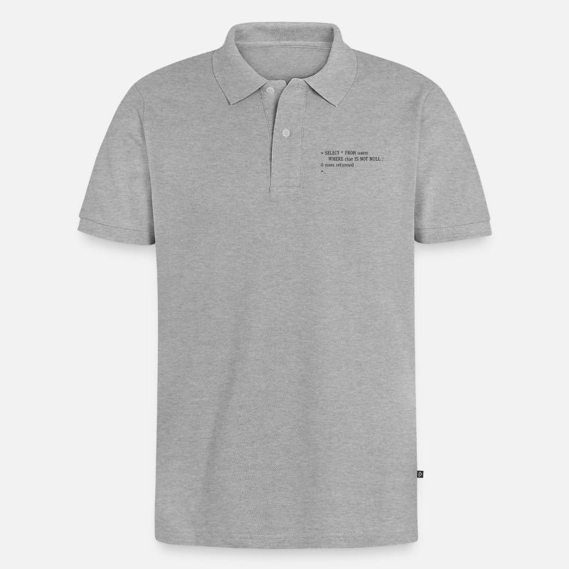 SQL No Clue - Männer Premium Bio Polo Shirt - Grau meliert