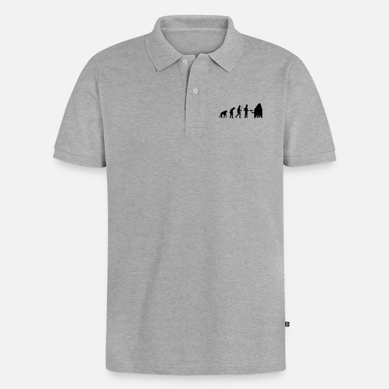 Bäcker evolution - Männer Premium Bio Polo Shirt - Grau meliert