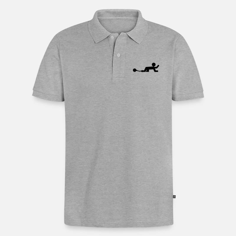 Chained Man - Männer Premium Bio Polo Shirt - Grau meliert