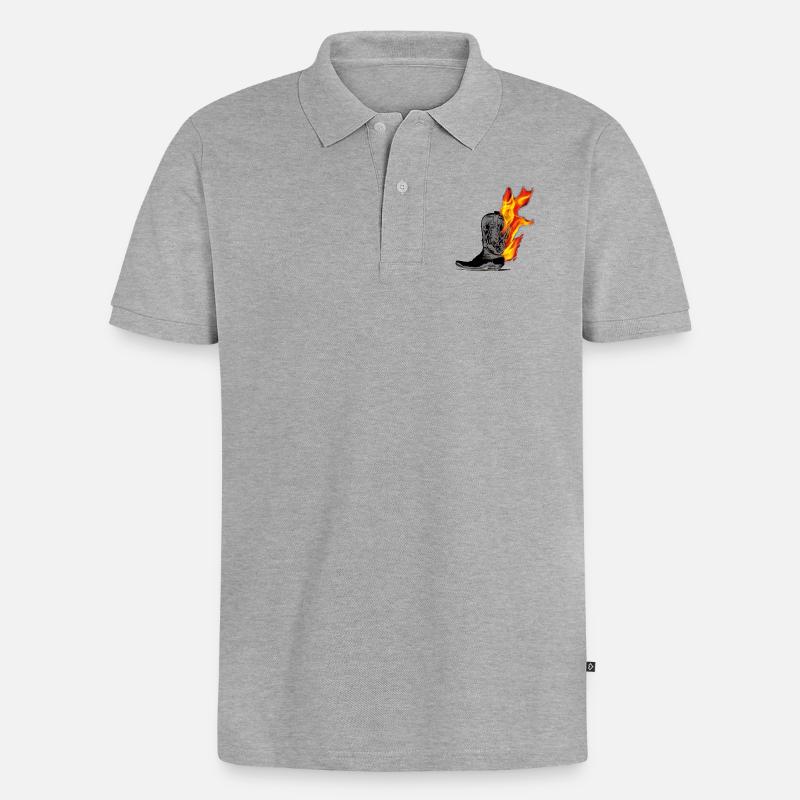 kl_linedance35b - Männer Premium Bio Polo Shirt - Grau meliert