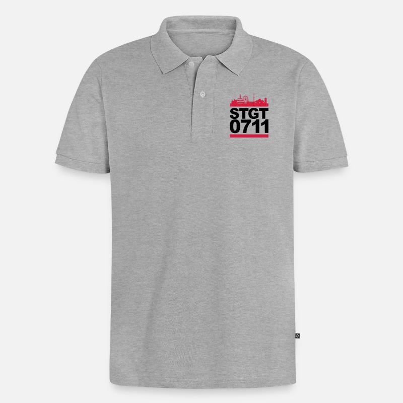 STGT 0711 - Männer Premium Bio Polo Shirt - Grau meliert