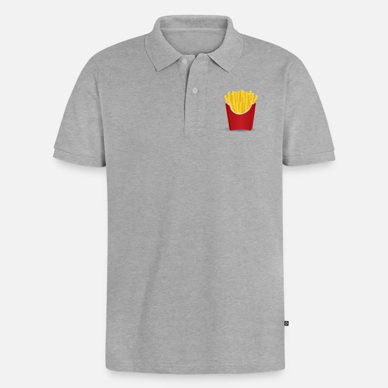 Pommes Geschenkidee - Männer Premium Bio Polo Shirt - Grau meliert