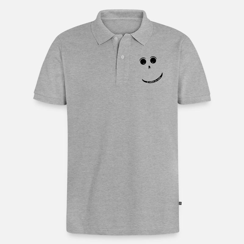 Paragliding Smiley - Männer Premium Bio Polo Shirt - Grau meliert