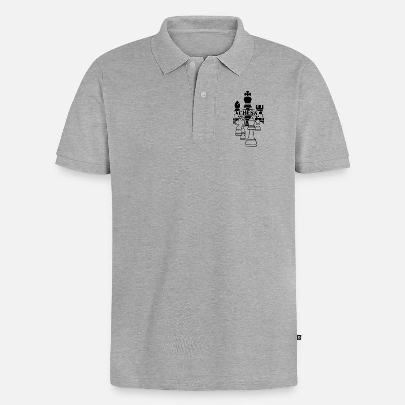 Logo des échecs - Polo bio Premium Homme - gris chiné