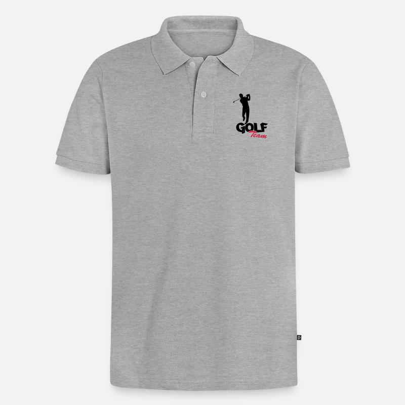 golfer_team2 - Männer Premium Bio Polo Shirt - Grau meliert