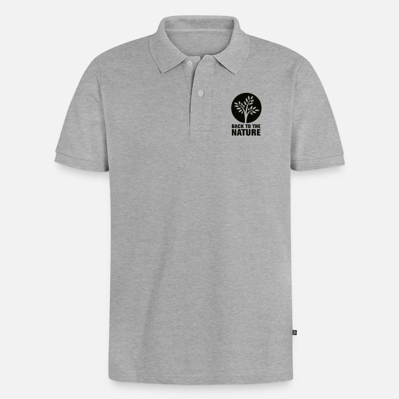 back2nature - Männer Premium Bio Polo Shirt - Grau meliert