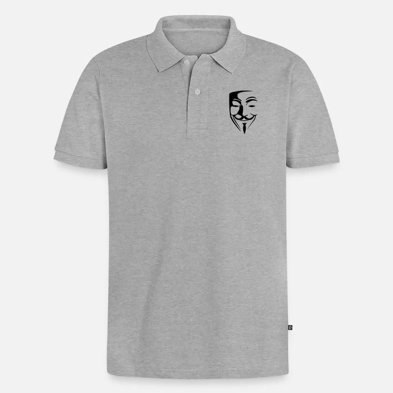 anonymous_003 - Männer Premium Bio Polo Shirt - Grau meliert