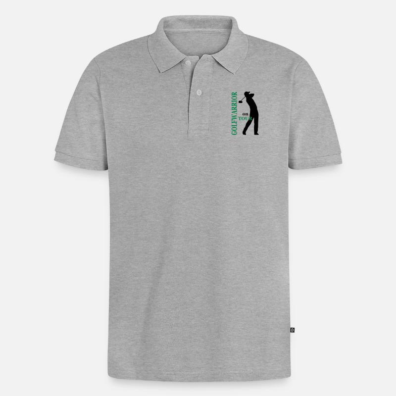 golf - Männer Premium Bio Polo Shirt - Grau meliert