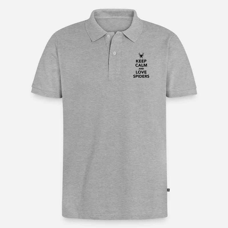 Spinne - Männer Premium Bio Polo Shirt - Grau meliert