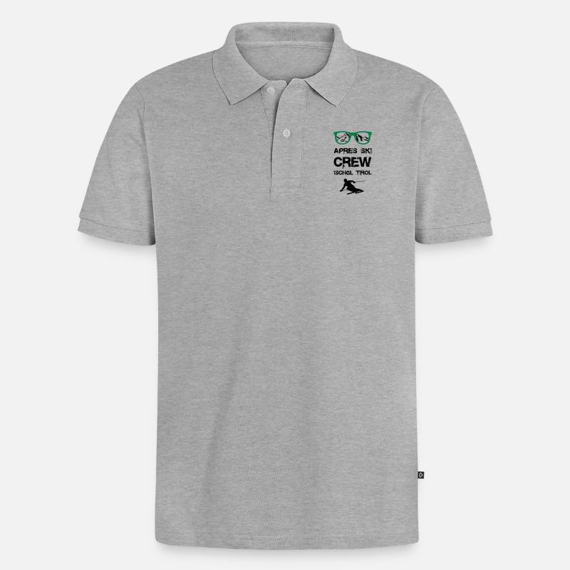 Apres Ski Crew Ischgl - Männer Premium Bio Polo Shirt - Grau meliert