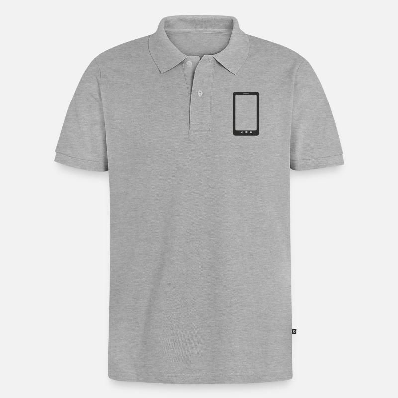 Handy! Geschenkidee Geschenk - Männer Premium Bio Polo Shirt - Grau meliert