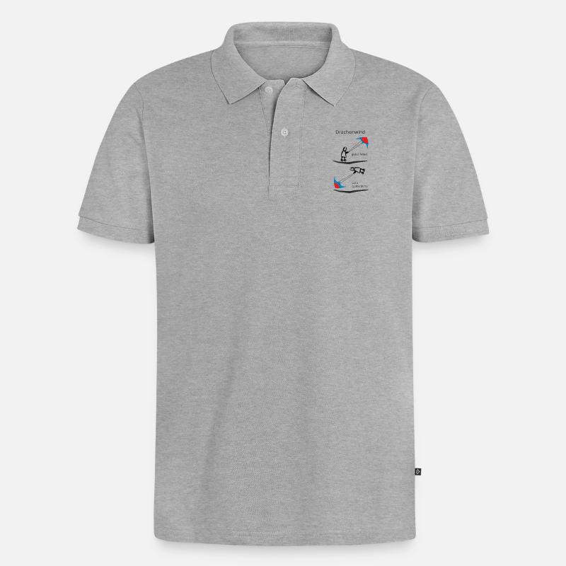 Drachenwind - Männer Premium Bio Polo Shirt - Grau meliert