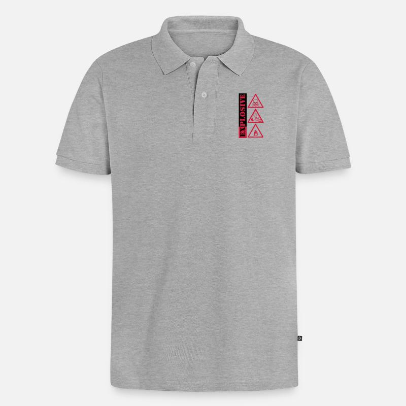 explosive, explosiv - Männer Premium Bio Polo Shirt - Grau meliert