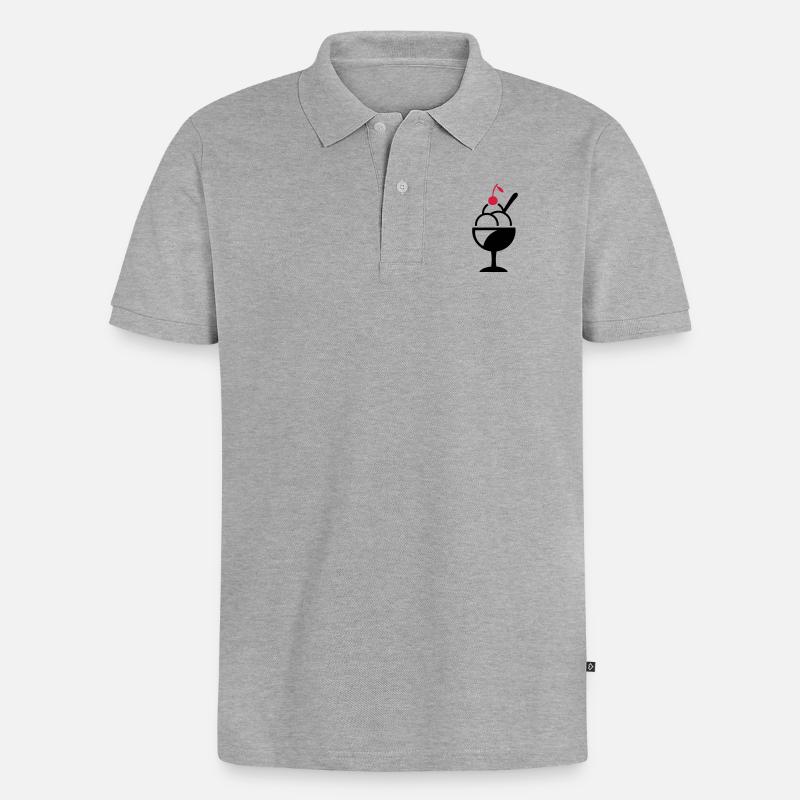 Eisbecher - Männer Premium Bio Polo Shirt - Grau meliert