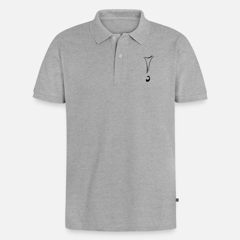 point d'exclamation - Polo bio Premium Homme - gris chiné