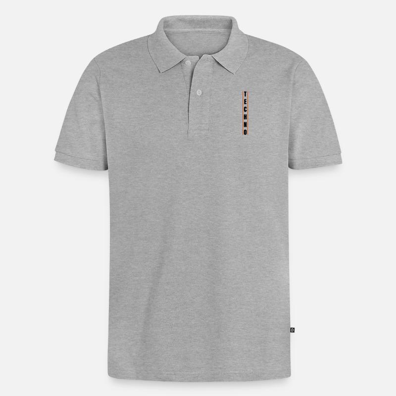 Techno - Männer Premium Bio Polo Shirt - Grau meliert