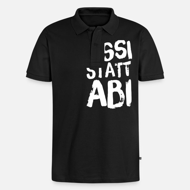 Assi Abi Spruch - Männer Premium Bio Polo Shirt - Schwarz