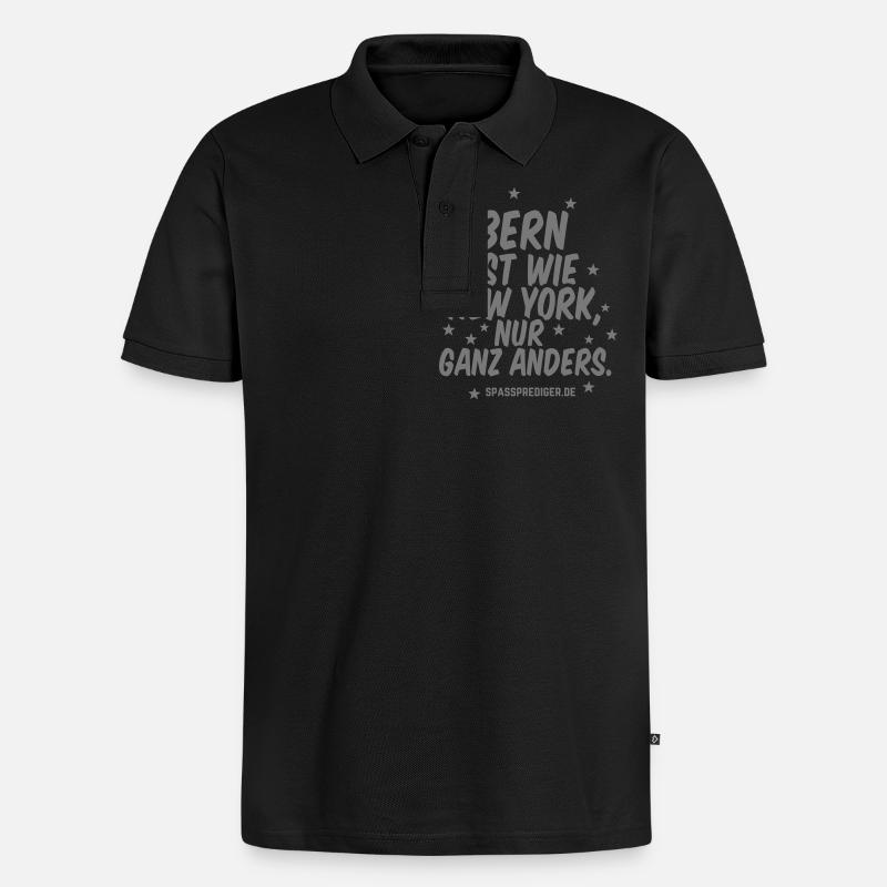 Bern - Männer Premium Bio Polo Shirt - Schwarz