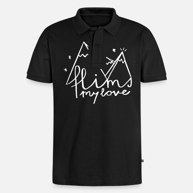Flims Schweiz Berge - Männer Premium Bio Polo Shirt - Schwarz