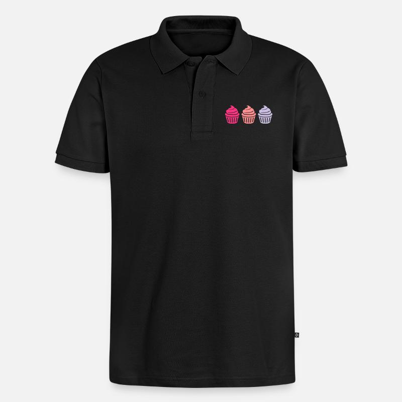 Cupcake - Männer Premium Bio Polo Shirt - Schwarz