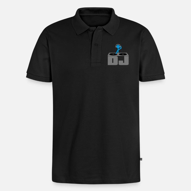 DJ - Männer Premium Bio Polo Shirt - Schwarz
