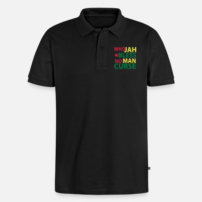 who jah bless - Polo bio Premium Homme - noir