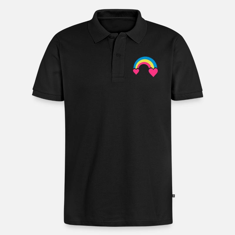 regenbogen & herzen - Männer Premium Bio Polo Shirt - Schwarz