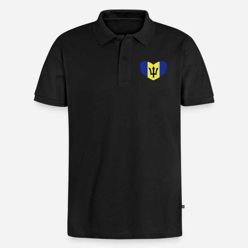 Ich liebe Barbados - Männer Premium Bio Polo Shirt - Schwarz