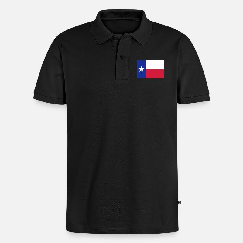 Flag Texas - Männer Premium Bio Polo Shirt - Schwarz