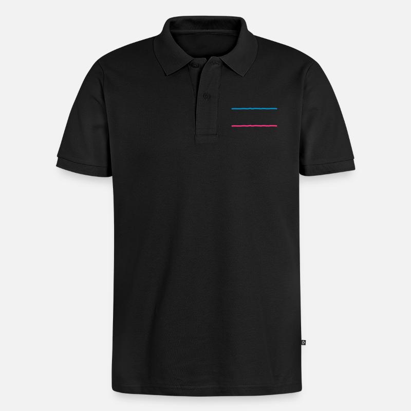 2 Linien - Männer Premium Bio Polo Shirt - Schwarz