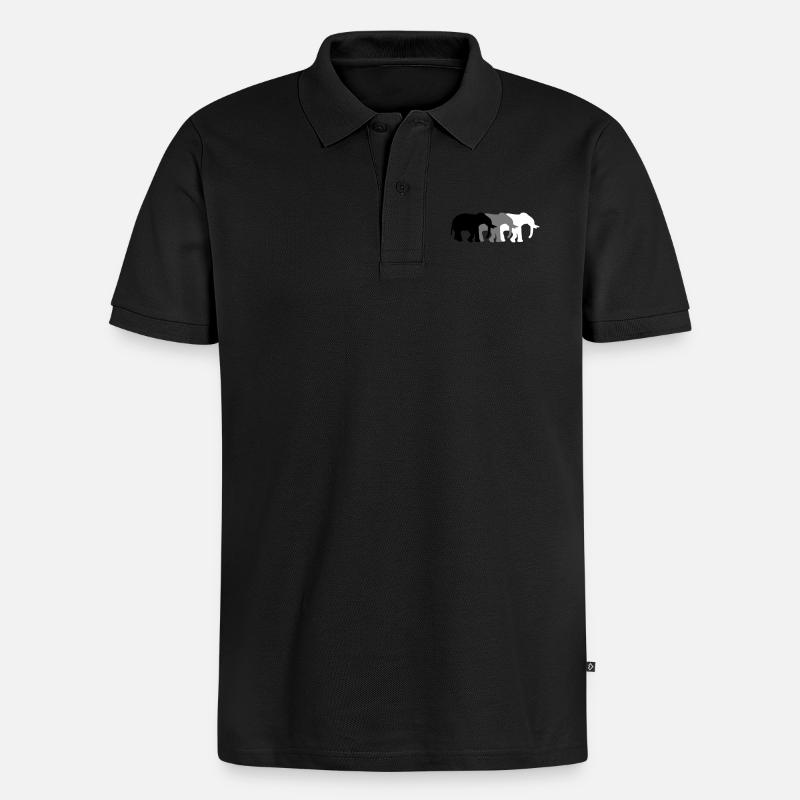 3 Elephants - Männer Premium Bio Polo Shirt - Schwarz