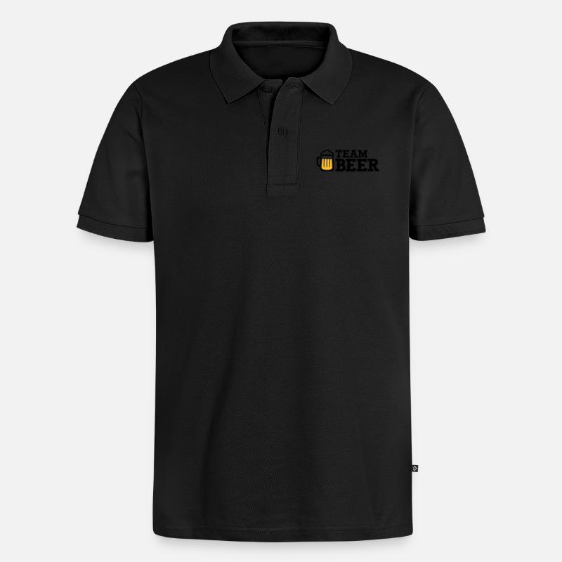 Bier - Männer Premium Bio Polo Shirt - Schwarz