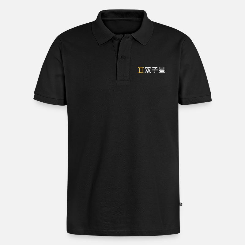 Chinesischer Sternzeichen: Zwillinge - Männer Premium Bio Polo Shirt - Schwarz