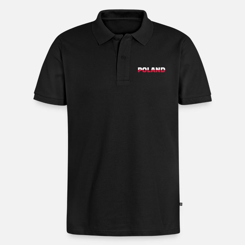 Polen - Männer Premium Bio Polo Shirt - Schwarz