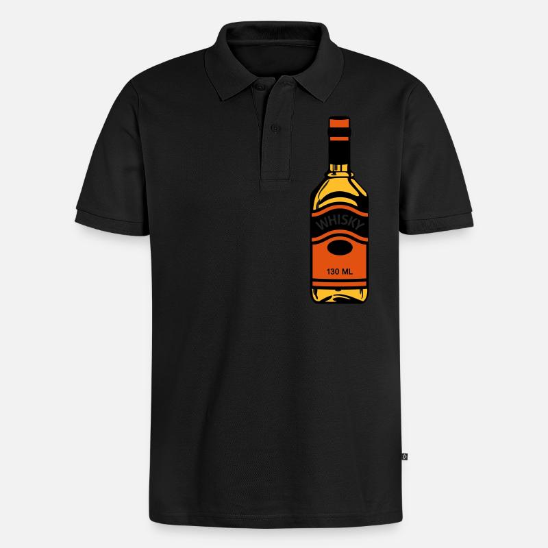 Bouteille de whisky - Polo bio Premium Homme - noir