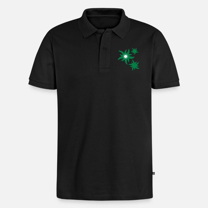 3 fleurs Fleurs d'Edelweiss - Polo bio Premium Homme - noir