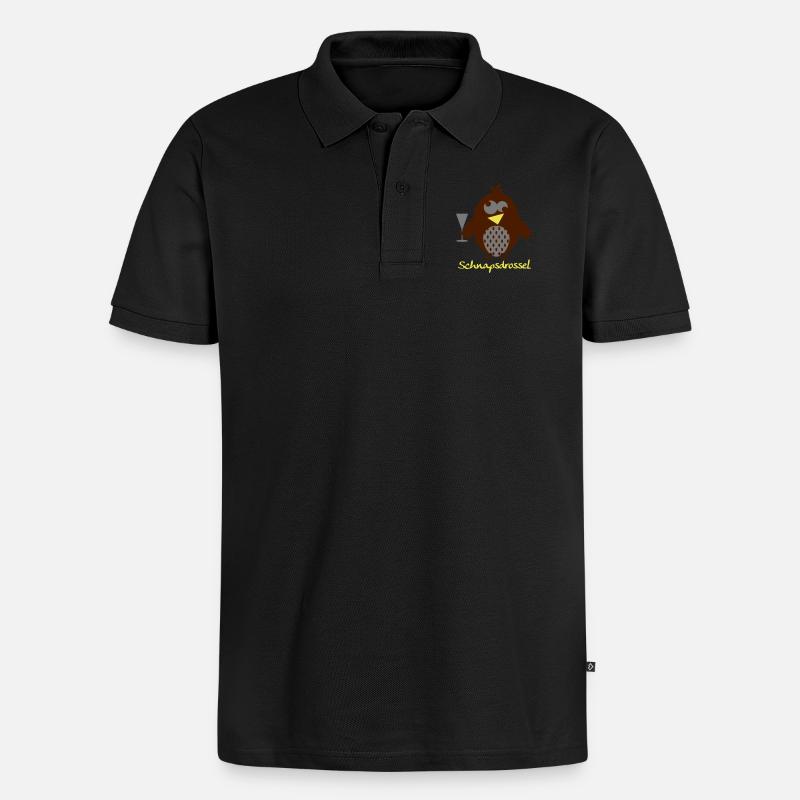Schnapsdrossel - Männer Premium Bio Polo Shirt - Schwarz