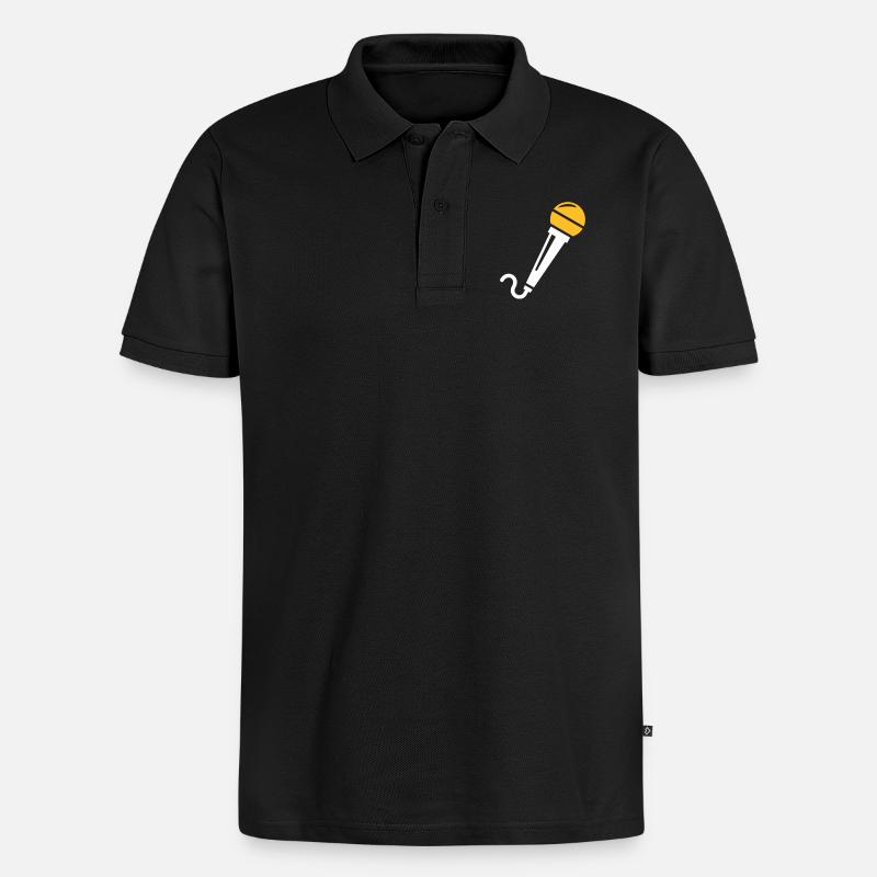 Mikrofon - Männer Premium Bio Polo Shirt - Schwarz