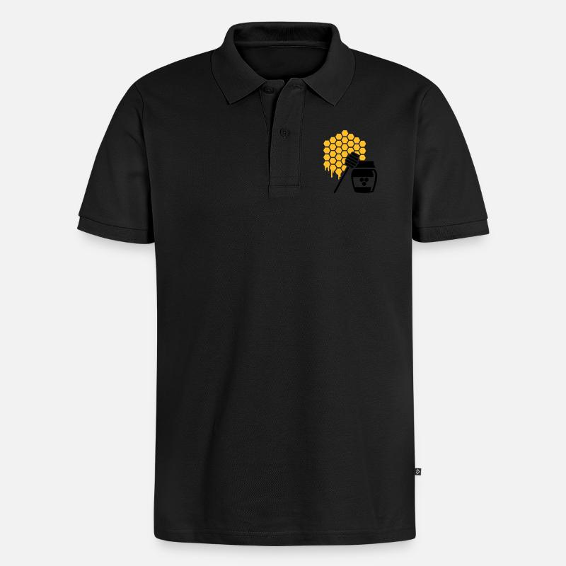 Honig - Männer Premium Bio Polo Shirt - Schwarz