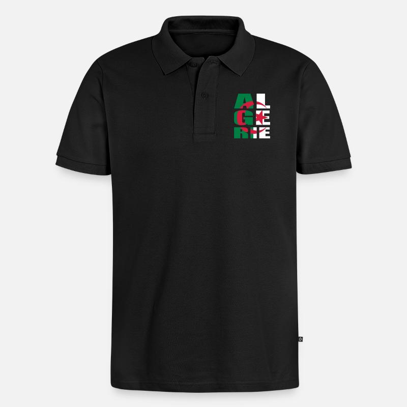 algeria - Männer Premium Bio Polo Shirt - Schwarz