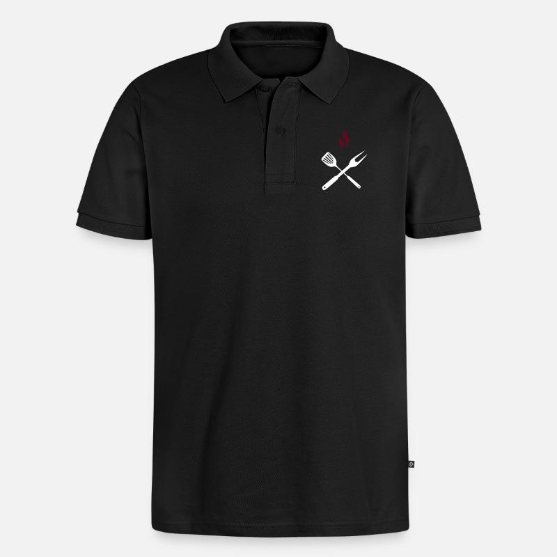 Couverts de barbecue - Polo bio Premium Homme - noir