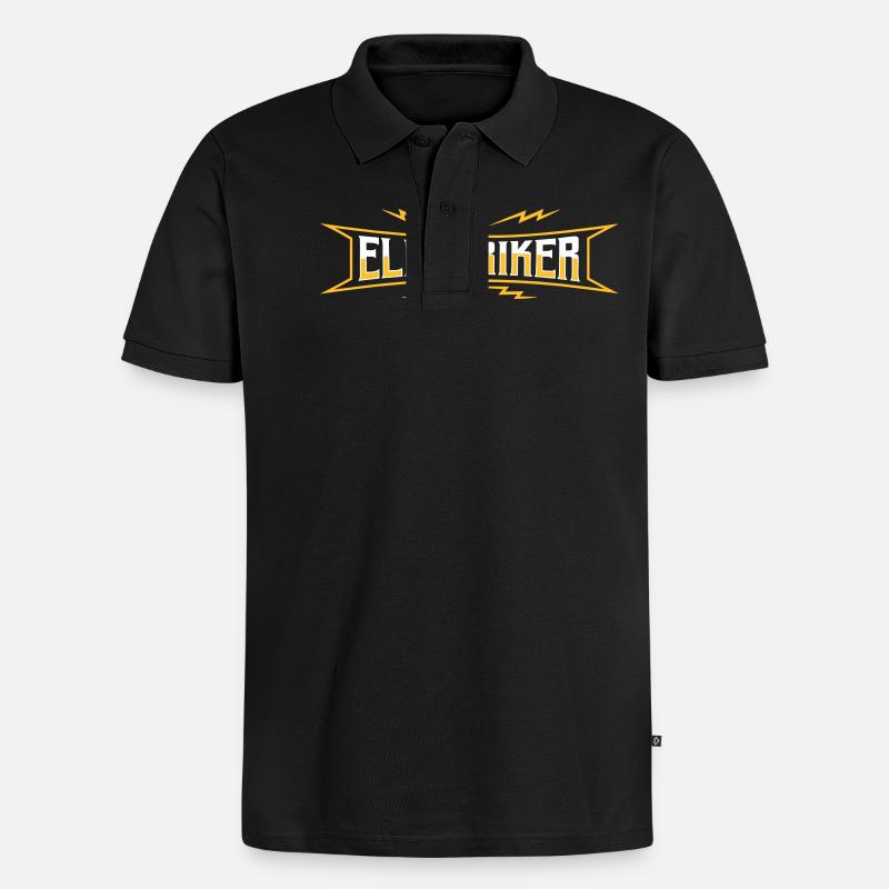 Elektriker Elektrotechniker Strippenzieher Blitz - Männer Premium Bio Polo Shirt - Schwarz