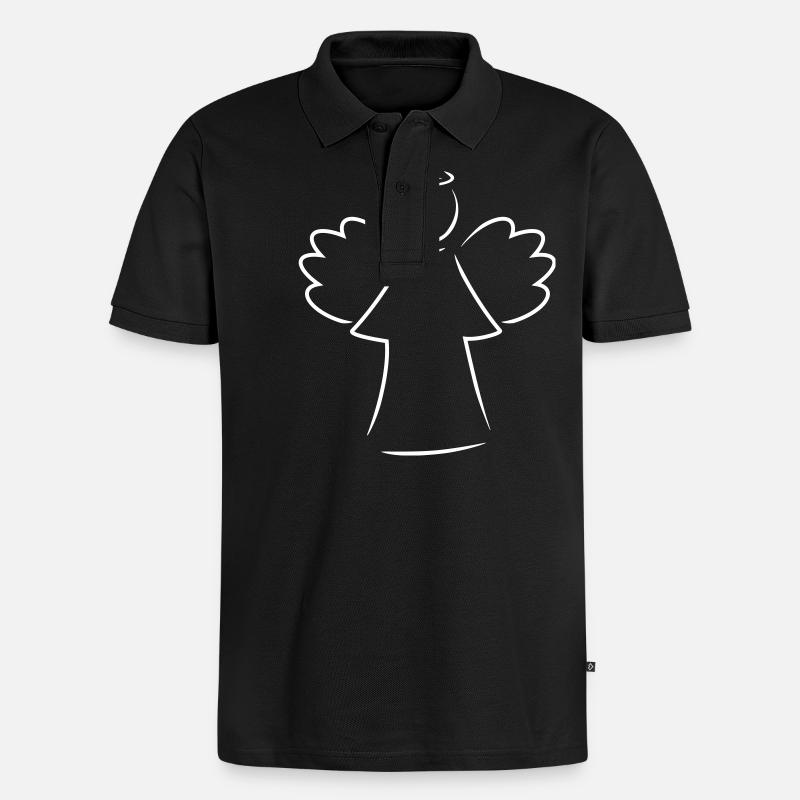 Engel - Männer Premium Bio Polo Shirt - Schwarz