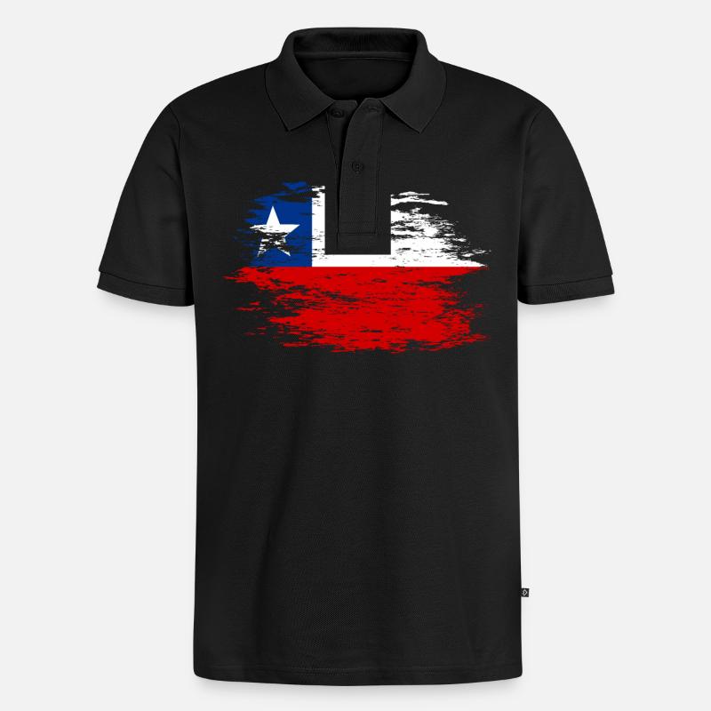 Drapeau chilien utilisé - Polo bio Premium Homme - noir
