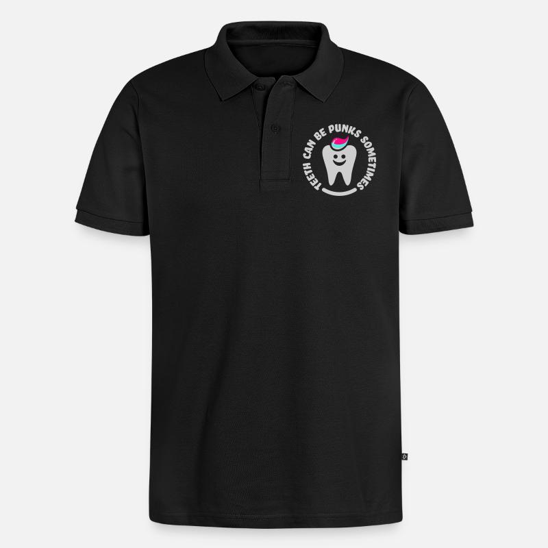 teeth punk zahn - Polo bio Premium Homme - noir