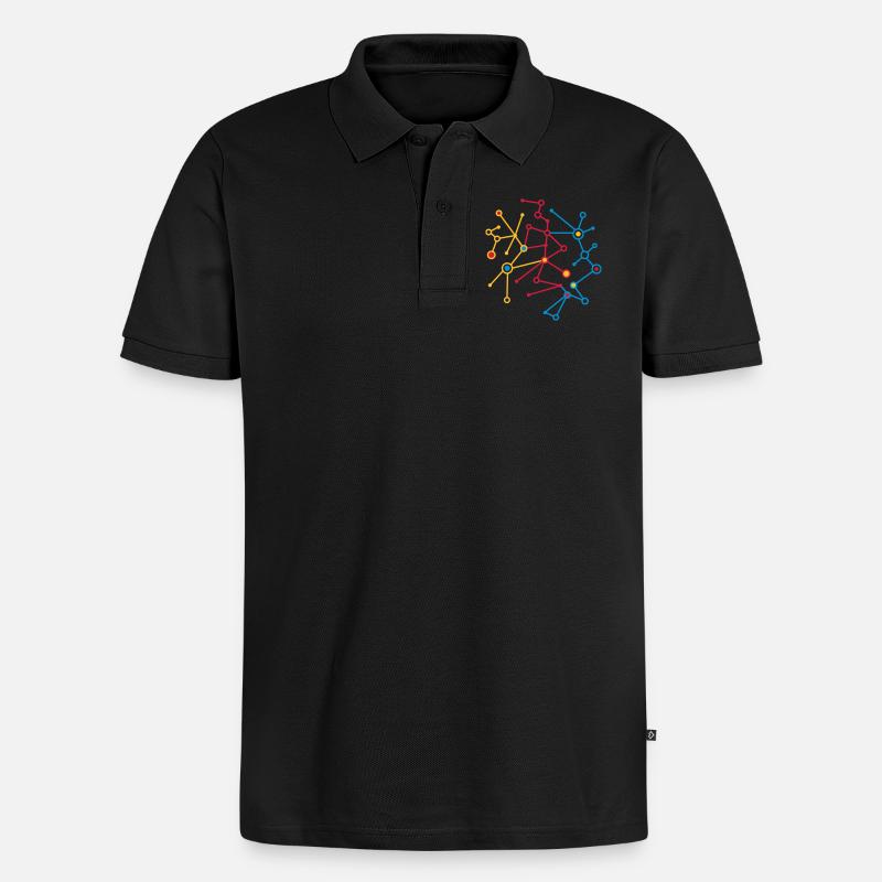 Molekül Muster - Männer Premium Bio Polo Shirt - Schwarz