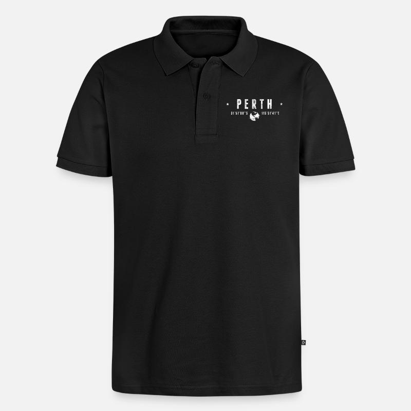 Perth - Männer Premium Bio Polo Shirt - Schwarz