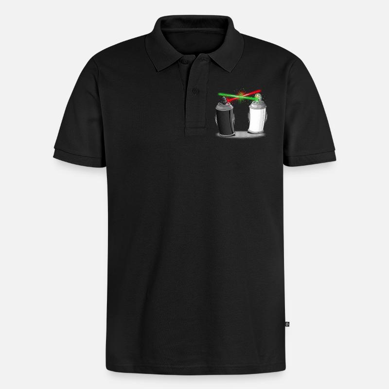Graffiti wars - Männer Premium Bio Polo Shirt - Schwarz